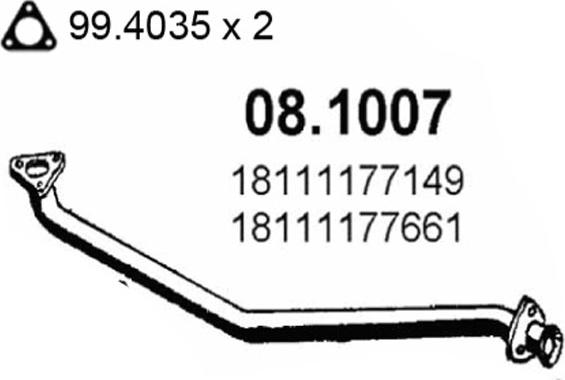 ASSO 08.1007 - Труба вихлопного газу autocars.com.ua