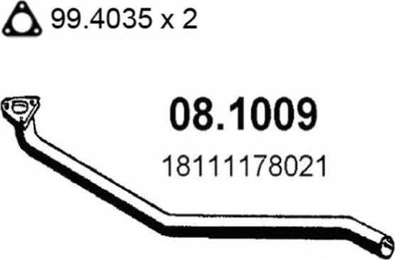 ASSO 08.1009 - Труба вихлопного газу autocars.com.ua