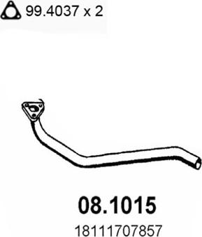 ASSO 08.1015 - Труба вихлопного газу autocars.com.ua