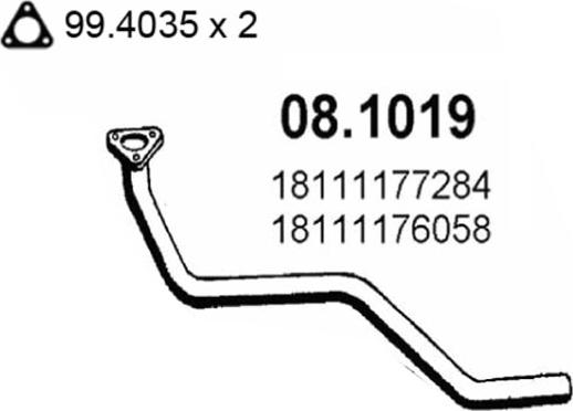ASSO 08.1019 - Труба вихлопного газу autocars.com.ua