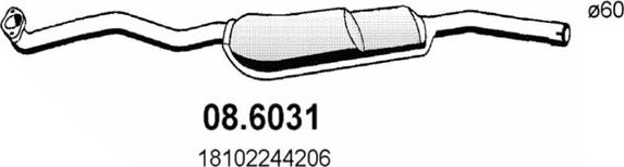 ASSO 08.6031 - Середній глушник вихлопних газів autocars.com.ua
