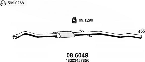 ASSO 08.6049 - Середній глушник вихлопних газів autocars.com.ua