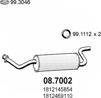 ASSO 08.7002 - Глушник вихлопних газів кінцевий autocars.com.ua
