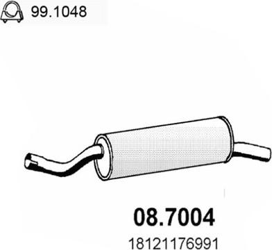 ASSO 08.7004 - Глушник вихлопних газів кінцевий autocars.com.ua