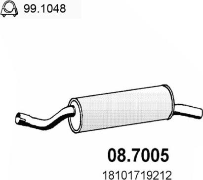 ASSO 08.7005 - Глушник вихлопних газів кінцевий autocars.com.ua