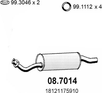 ASSO 08.7014 - Глушник вихлопних газів кінцевий autocars.com.ua