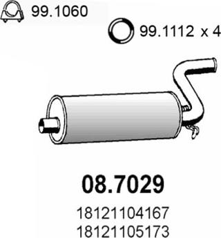 ASSO 08.7029 - Глушник вихлопних газів кінцевий autocars.com.ua