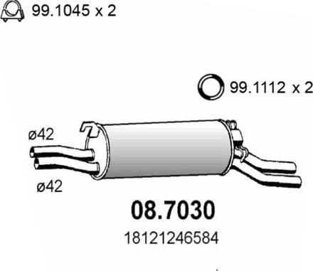ASSO 08.7030 - Глушник вихлопних газів кінцевий autocars.com.ua