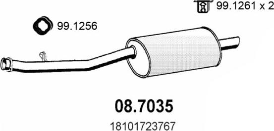 ASSO 08.7035 - Глушник вихлопних газів кінцевий autocars.com.ua