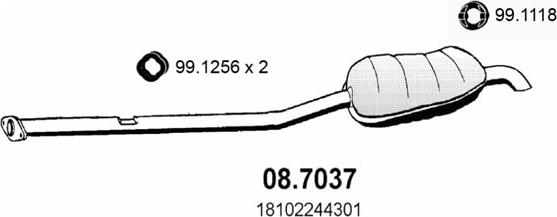 ASSO 08.7037 - Глушник вихлопних газів кінцевий autocars.com.ua