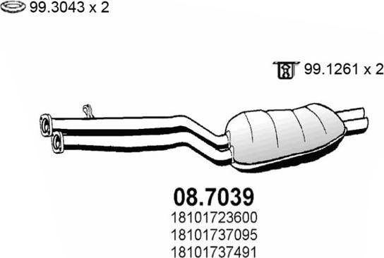 ASSO 08.7039 - Глушник вихлопних газів кінцевий autocars.com.ua