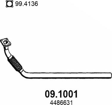 ASSO 09.1001 - Труба выхлопного газа avtokuzovplus.com.ua