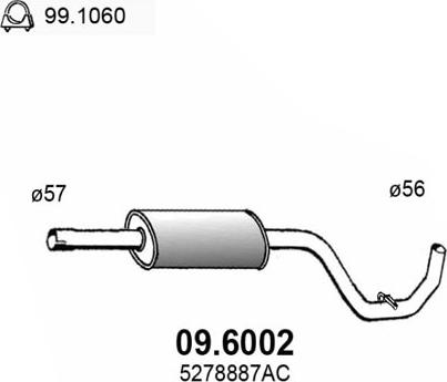 ASSO 09.6002 - Средний глушитель выхлопных газов avtokuzovplus.com.ua