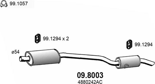 ASSO 09.8003 - Середній / кінцевий глушник ОГ autocars.com.ua