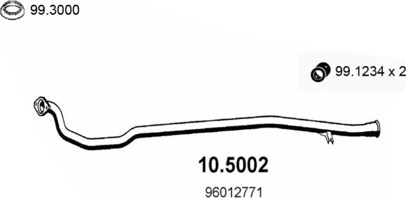 ASSO 10.5002 - Труба вихлопного газу autocars.com.ua