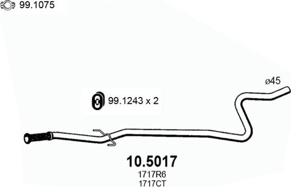 ASSO 10.5017 - Труба вихлопного газу autocars.com.ua