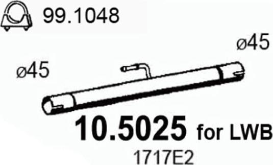 ASSO 10.5025 - Труба вихлопного газу autocars.com.ua