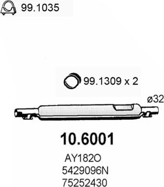 ASSO 10.6001 - Средний глушитель выхлопных газов autodnr.net