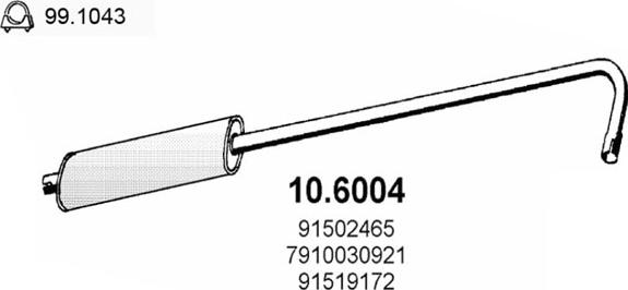 ASSO 10.6004 - Середній глушник вихлопних газів autocars.com.ua