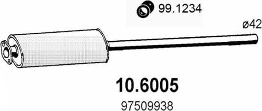 ASSO 10.6005 - Середній глушник вихлопних газів autocars.com.ua