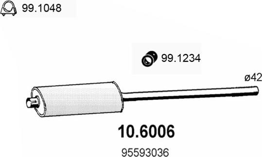 ASSO 10.6006 - Середній глушник вихлопних газів autocars.com.ua