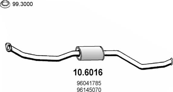 ASSO 10.6016 - Середній глушник вихлопних газів autocars.com.ua