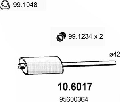 ASSO 10.6017 - Середній глушник вихлопних газів autocars.com.ua