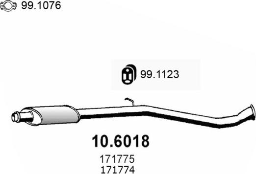 ASSO 10.6018 - Середній глушник вихлопних газів autocars.com.ua