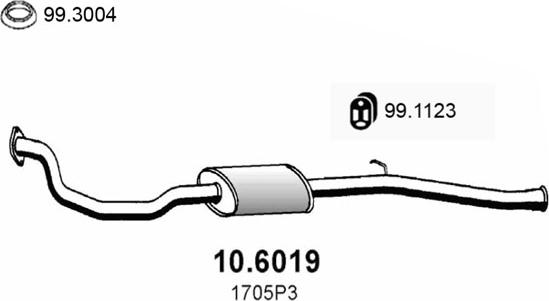 ASSO 10.6019 - Середній глушник вихлопних газів autocars.com.ua