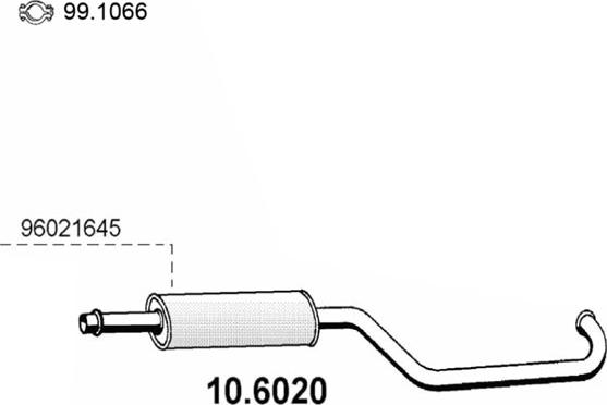 ASSO 10.6020 - Середній глушник вихлопних газів autocars.com.ua