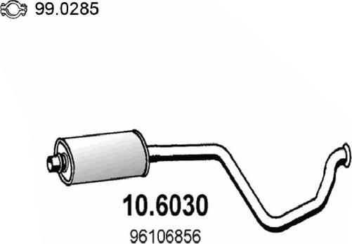 ASSO 10.6030 - Середній глушник вихлопних газів autocars.com.ua