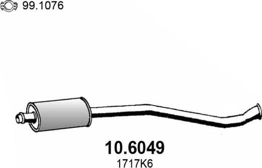 ASSO 10.6049 - Середній глушник вихлопних газів autocars.com.ua