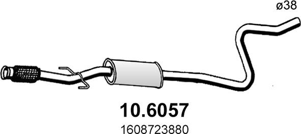 ASSO 10.6057 - Середній глушник вихлопних газів autocars.com.ua