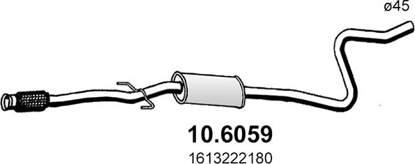 ASSO 10.6059 - Середній глушник вихлопних газів autocars.com.ua