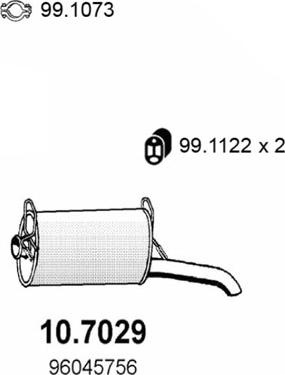 ASSO 10.7029 - Глушник вихлопних газів кінцевий autocars.com.ua