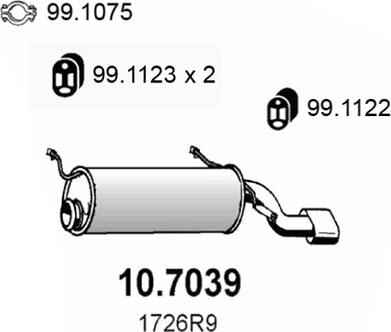 ASSO 10.7039 - Глушник вихлопних газів кінцевий autocars.com.ua