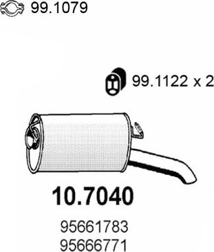 ASSO 10.7040 - Глушитель выхлопных газов, конечный avtokuzovplus.com.ua