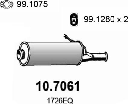 ASSO 10.7061 - Глушник вихлопних газів кінцевий autocars.com.ua