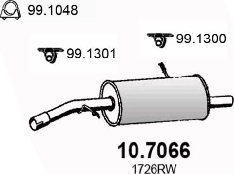 ASSO 10.7066 - Глушник вихлопних газів кінцевий autocars.com.ua