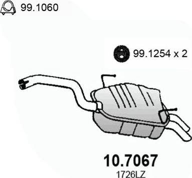 ASSO 10.7067 - Глушник вихлопних газів кінцевий autocars.com.ua