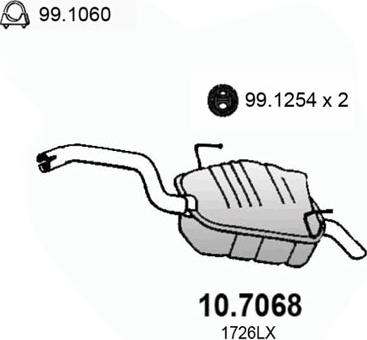 ASSO 10.7068 - Глушник вихлопних газів кінцевий autocars.com.ua