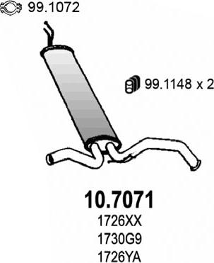 ASSO 10.7071 - Глушитель выхлопных газов, конечный avtokuzovplus.com.ua