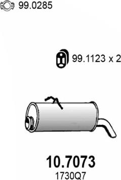 ASSO 10.7073 - Глушитель выхлопных газов, конечный autodnr.net