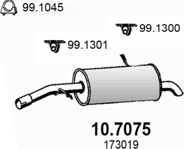 ASSO 10.7075 - Глушник вихлопних газів кінцевий autocars.com.ua