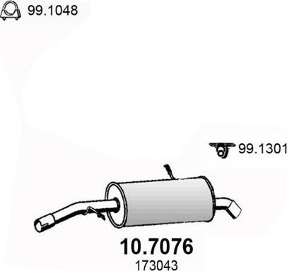 ASSO 10.7076 - Глушник вихлопних газів кінцевий autocars.com.ua