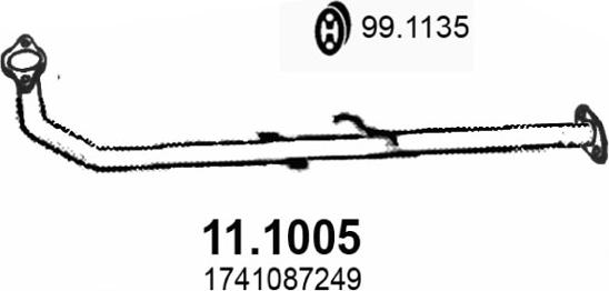 ASSO 11.1005 - Труба вихлопного газу autocars.com.ua