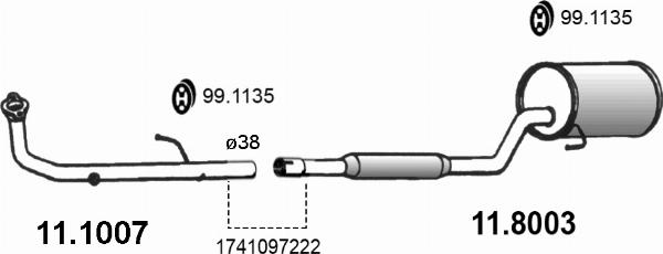 ASSO 11.1007 - Труба вихлопного газу autocars.com.ua