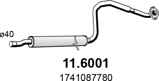 ASSO 11.6001 - Средний глушитель выхлопных газов autodnr.net