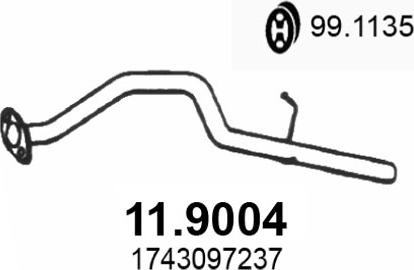 ASSO 11.9004 - Труба выхлопного газа avtokuzovplus.com.ua
