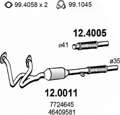 ASSO 12.4005 - Труба вихлопного газу autocars.com.ua